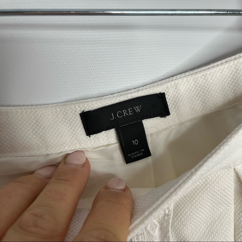 6) J.Crew Embroidered White Mini Skirt Size 10 - Picture 8 of 8